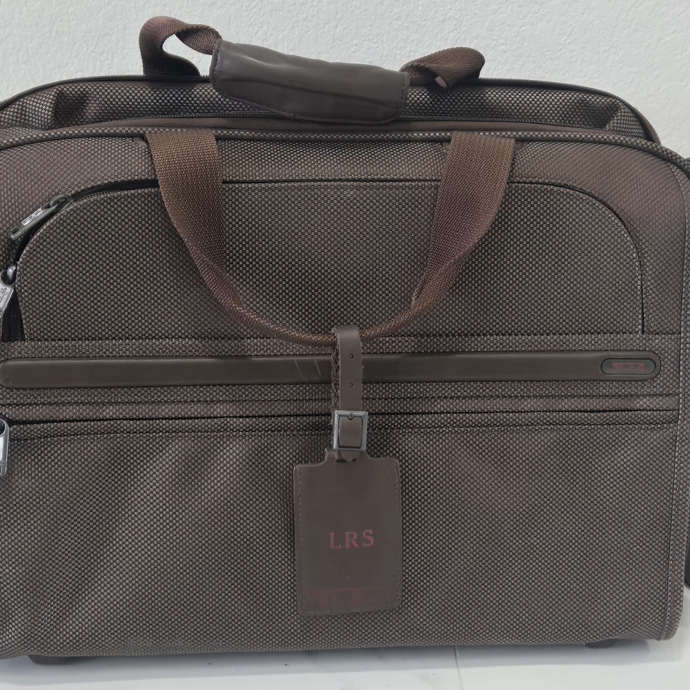 Tumi Brown Leather Briefcase With Multiple Compar… - image 5